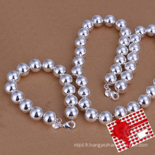 Delicate Gorgeous Silver Beads Jewelry Necklace Sets Cadeaux